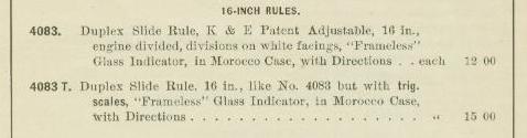 Excerpt from 1916 K&E Catalog. (mccoys-kecatelogs.com)