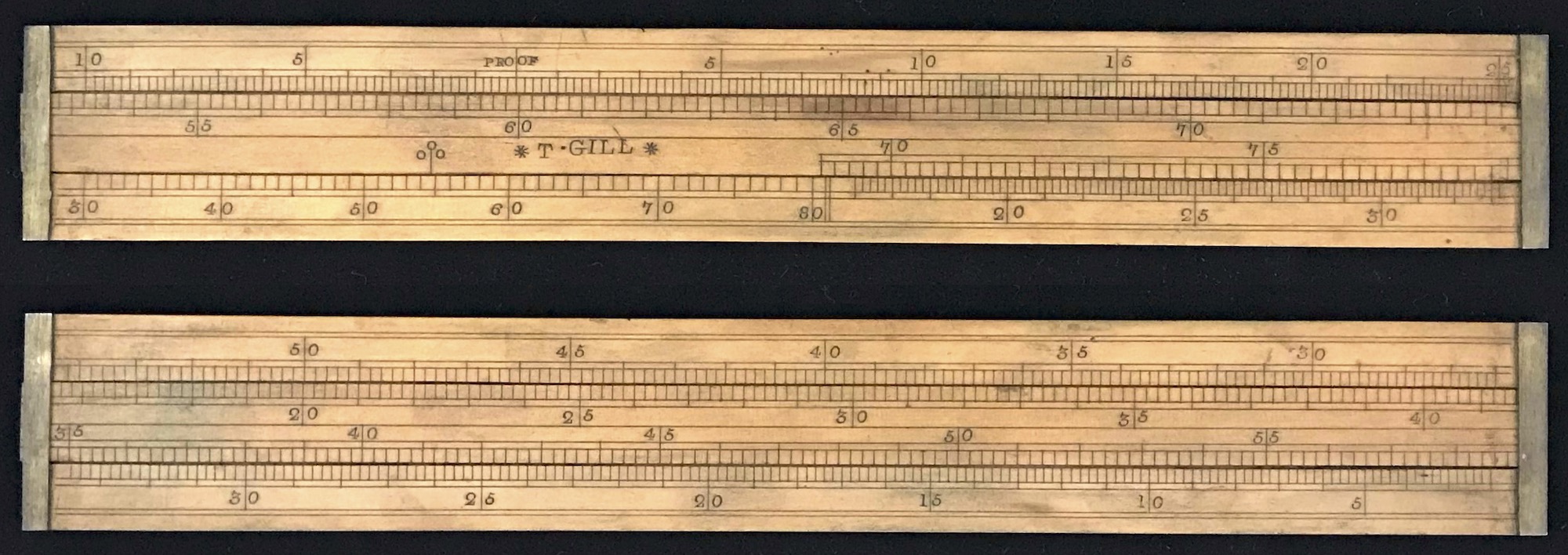 Proof Slide Rule from the Sikes Hydrometer Set