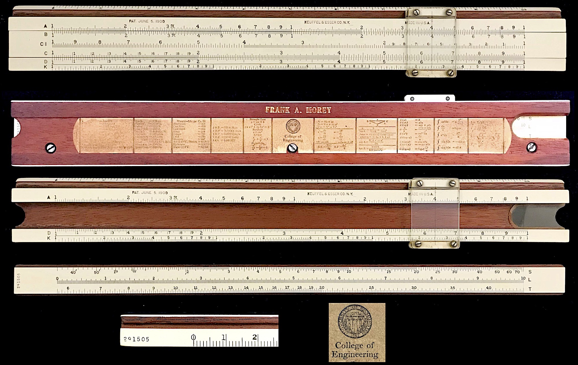 Mystery K&E Mannheim Slide Rule, Type 2, from late 1929; S/N = 291505.