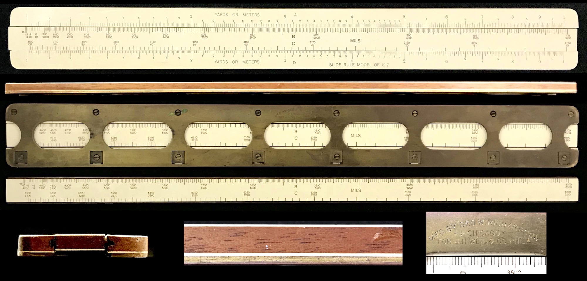 The Slide Rule Model of 1917, made by Richardson for J.H. Weil & Co.