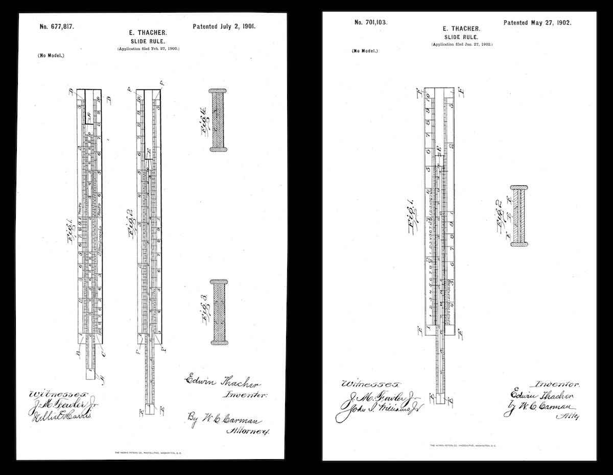 Figures from patents of 1901 (left), 1902 (right).