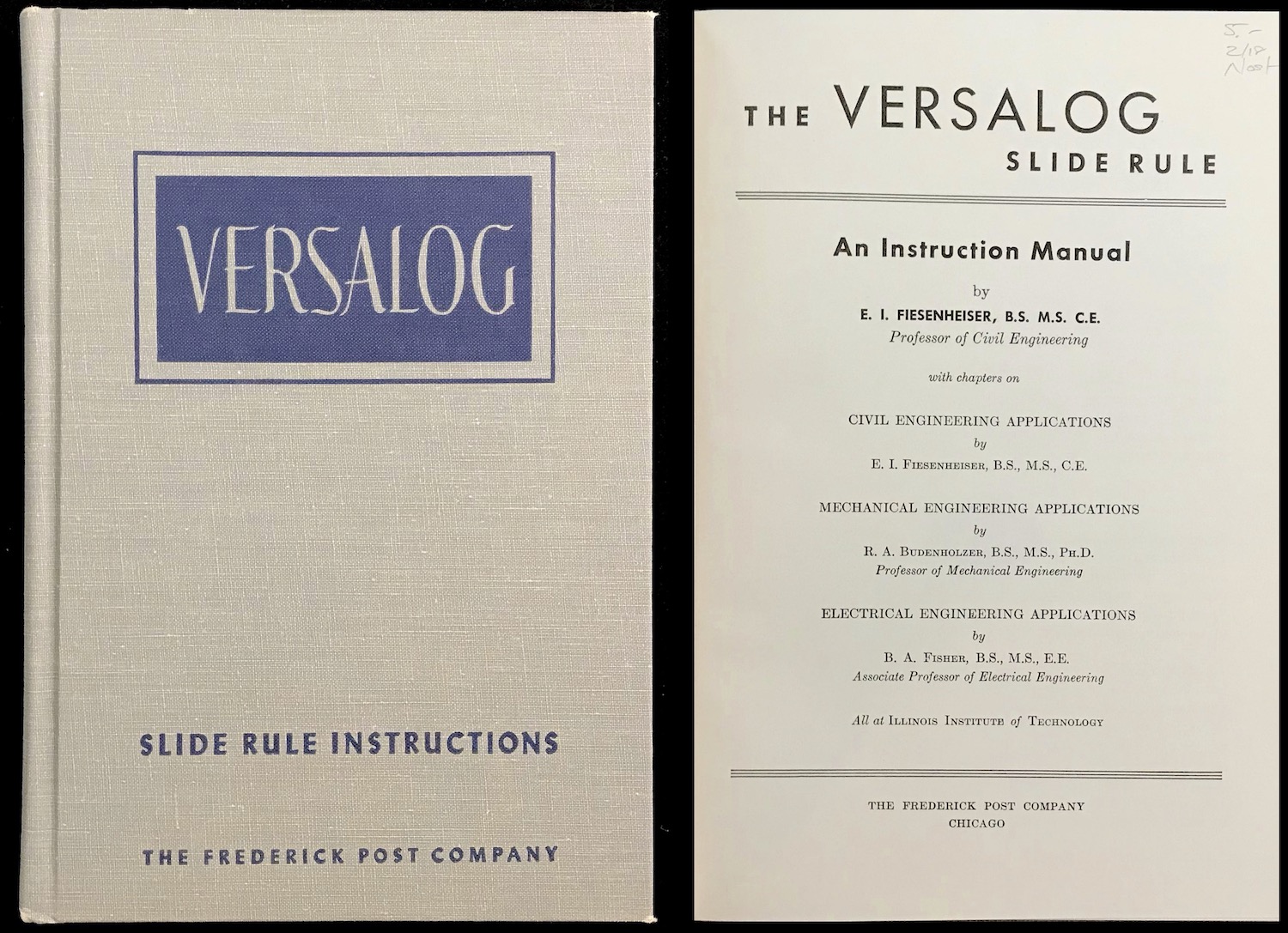 The Versalog Slide Rule: An Instruction Manual, 1951.