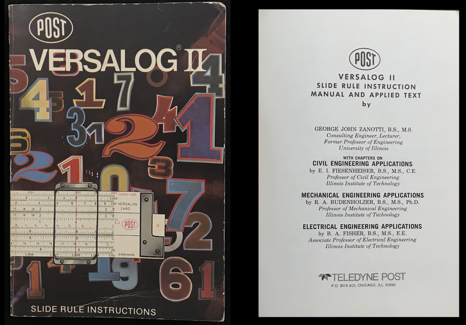 Versalog II Slide Rule Instruction Manual and Applied Text, 1970.